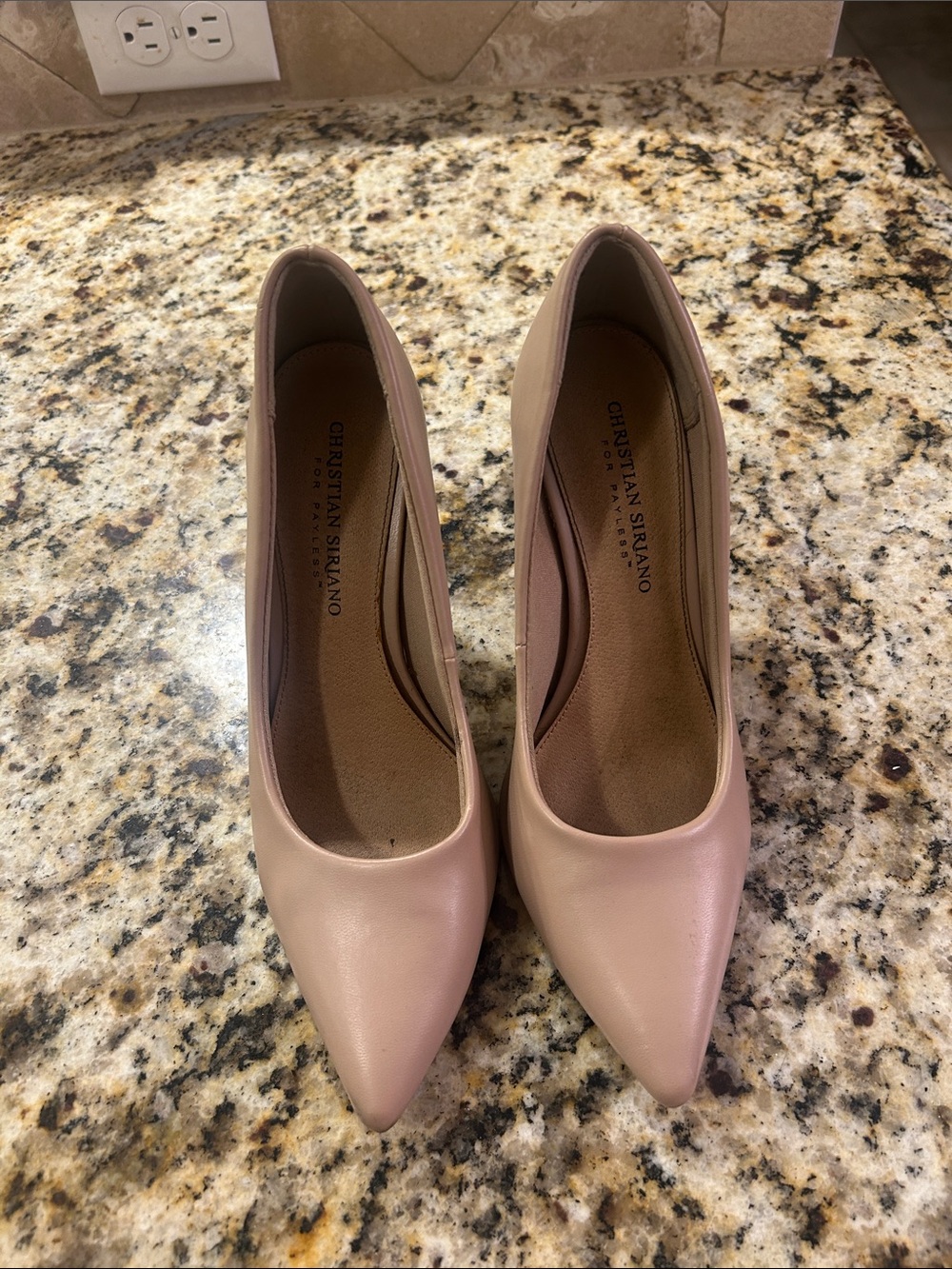 Christian Siriano Blush Pointed-Toe Leather Pumps